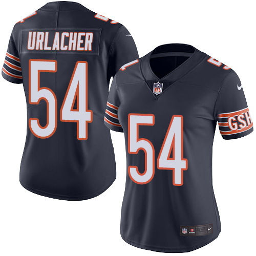 Women's Limited Brian Urlacher Nike Jersey Navy Blue - #54 Rush NFL Chicago Bears